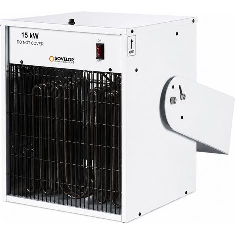SOVELOR Chauffage Electrique Mural Soufflant TR 15D TR15D, Aerotherme 15 kW Triphase, Debit de 1250 m3 par h, Thermostat Integre, Garantie 2 ans (1/5)