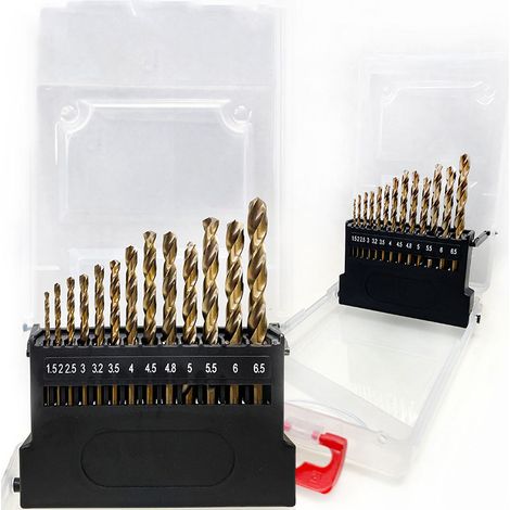 M45 Jeu de forets en cobalt 8% (1.5mm-6.5mm/13 pièces) pour l'acier inoxydable et le métal (1/4)