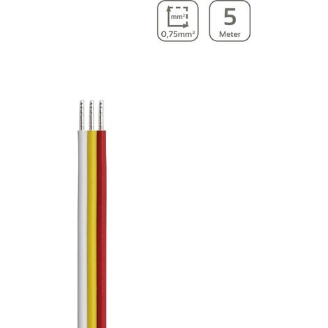 LED Kabel CCT 3-polig - Querschnitt: 3x0,75mm² / AWG18 - Länge: 5m