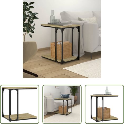 Holzwerkstoff - Beistelltisch Sonoma-Eiche 50x35x52 cm Holzwerkstoff (1/5)