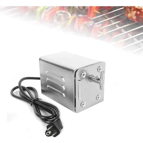 Motore elettrico per barbecue da 15 W e 70 kg in acciaio inox, motore professionale per barbecue, pollo, maiale e capra alla griglia.