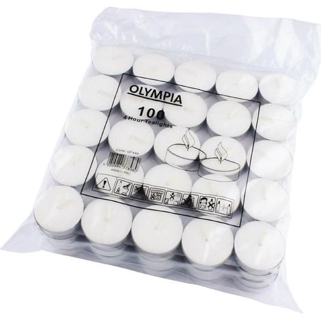 Bougies chauffe-plat 4 heures (Lot de 100) - Ref GF448 - Olympia (1/2)