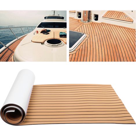 Revêtement de sol synthétique auto-adhésif en mousse EVA pour bateau marin 90x240cm (Or/Noir) (1/5)