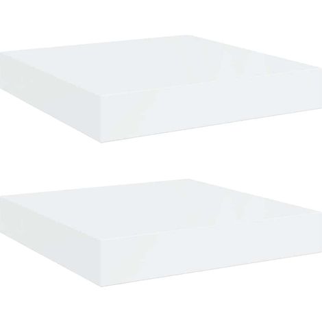 vidaXL Estante flotante de pared 2 uds MDF blanco brillo 23x23,5x3,8cm (1/2)