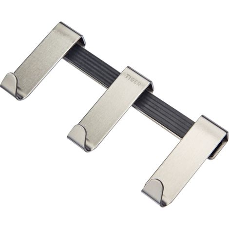 Tiger Basic Gancio Doccia Rack 6-8mm, Acciaio Inox Spazzolato, 12,6 x 5,7 x 3,7 cm