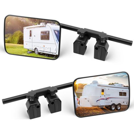Rétroviseur de caravane, 2 rétroviseurs extérieurs universels, rétroviseurs latéraux doubles pour voiture, rétroviseur de caravane, rétroviseur universel pour tous types de véhicules courants (2 pièce