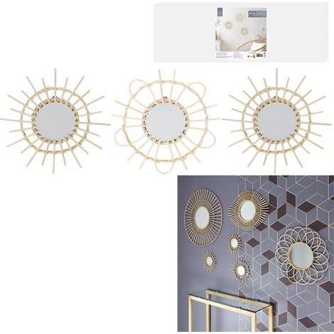 Miroir - HOME DECO FACTORY - Rotin - Marron - 28 cm (1/5)