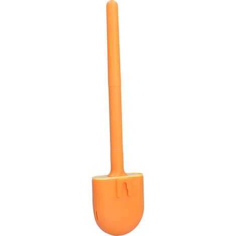 Wandmontierter WC-Bürstenhalter mit abnehmbarem Griff und Reinigungswerkzeug für Badezimmer zu Hause, Hotel usw. (Orange) (1/5)
