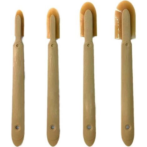 Grattoir à colle - Ensemble de 4 pièces de tailles différentes - Outil pour lisser les joints, les mastics et les mastics silicone - Grattoir en caoutchouc - Poignée ergonomique en ABS