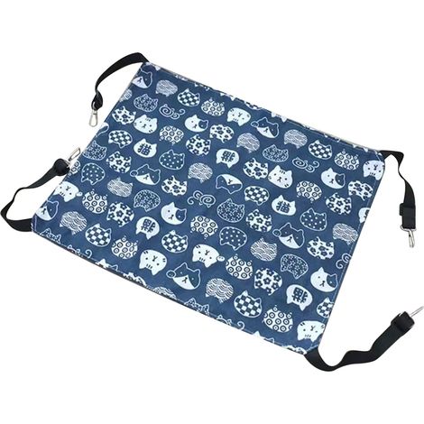 Hamac pour chat, pour Cage, réglable, suspendu, doux, lit de couchage, maison, animalerie, motif tête bleue (1/5)