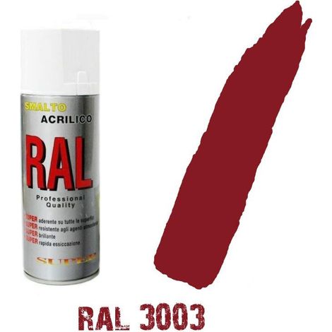 Bomboletta spray rosso rubino ral 3003 acrilico vernice brillante lucido