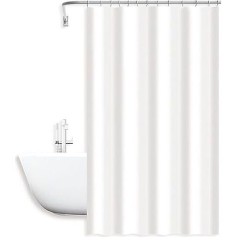 Cleafe - Tenda Doccia Antimuffa Impermeabile 180 X 200 Cm Ganci Anelli Bagno Bianca 79708 - (1/2)