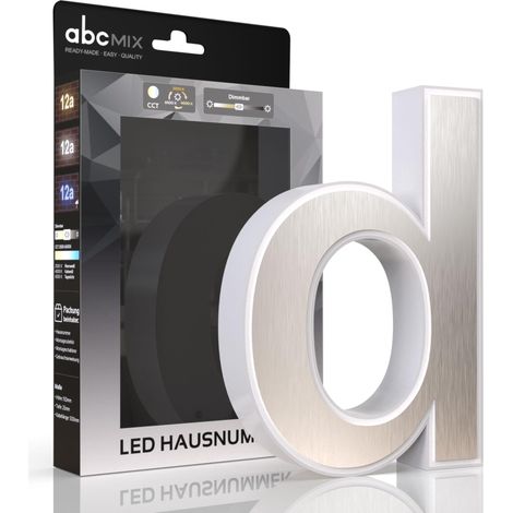 LED Hausnummer d inkl. Edelstahl-Cover - CCT 12V 2700K/4000K/6500K (1/5)