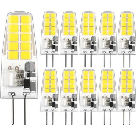 Ampoule G4 LED Blanc Froid 6000K, Ampoules LED G4 12V 2W Equivalent 20W Halogène Ampoule G4, 200LM, Sans Scintillement, Non-Dimmable, LED 12V pour Chambre Salon Cuisine Jardin, Lot de 10 (1/5)
