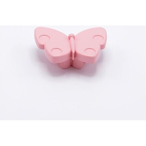 Pomolo rosa a forma di farfalla in goffrato fine 71x53x27mm - 427F Animalier