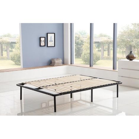 Somier de Listones 140x200 cm con Patas para 2 Plazas Cama de 7 Pies 40 Lamas de Madera Contrachapada Contrachapado Kit de Somier para Montar (140x200)