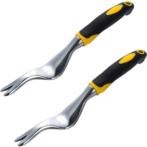 CSPARKV Lot de 2 outils de jardinage manuels pour désherbant les mauvaises herbes pour le jardin, la plantation de fleurs et les mauvaises herbes (1/5)