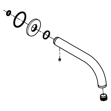 GROHE Auslauf 101344, satin steel