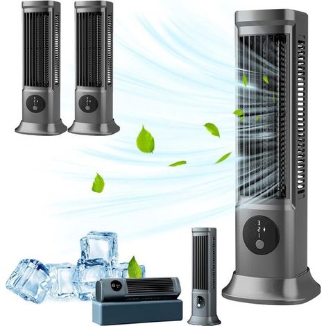 Ventilador de torre de escritorio,con 3 velocidades,flujo de aire 3D de gran angular,base ajustable (1/5)