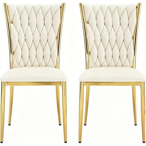 Chaises de cuisine élégantes, chaises de salle à manger, chaises de salon à dossier haut (lot de 2 chaises) (1/5)