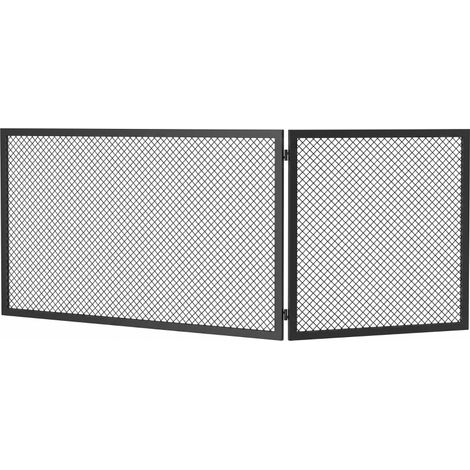 Pare-étincelles pliable en métal pour cheminée, salon ou chambre, 141 x 50 cm, noir (1/5)