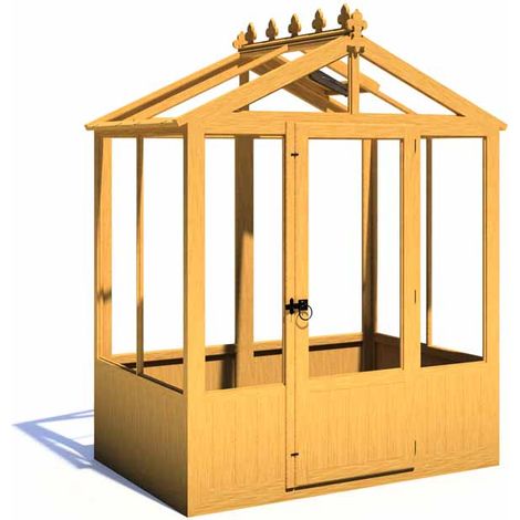 Holkham 6 x 4 Greenhouse - Timber - L119 x W179 x H237.3 cm