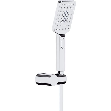Set doccia con staffa fissa montaggio a parete finitura cromo - Karto