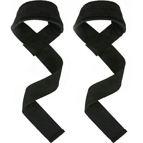 Wrist lifting straps (1 pair), padded weightlifting bands for the gym
