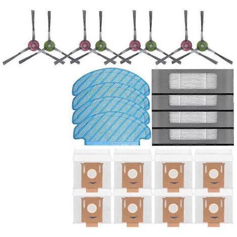 Pièces de rechange et accessoires pour aspirateur robot ECOVACS T8 : brosse principale, filtre HEPA et serpillière