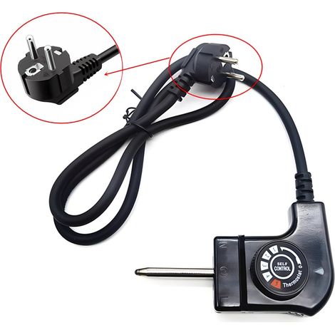 1 Câble avec Thermostat, 250V 10A, Prise Européenne, Connecteur en L, pour Plancha Grill Fagor Jata Princess Label (1/4)