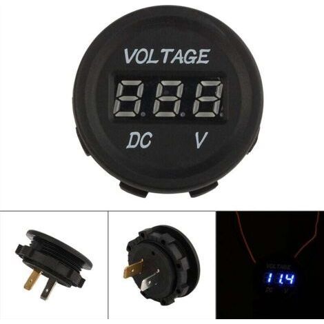 Voltmetro per auto e moto da 12V-24V con display digitale a LED CC, voltmetro impermeabile, accessorio ZY (1/5)