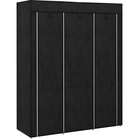 Armoire penderie multi-rangement DONNA noire (1/5)
