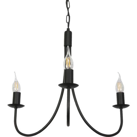 Lámpara de techo colgante tipo araña tradicional negra Lumen negro 14-882