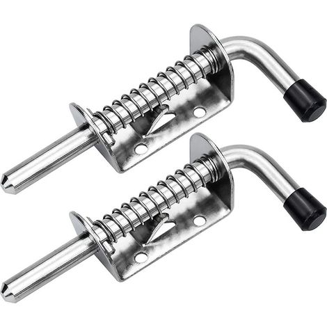 2Pcs Verrou Porte de Garage Targette Loquet a Ressort Boulons à Ressort en Acier Loquets et Verrous De Portes 128mm Pour Porte De Garage Abri De Jardin (1/5)