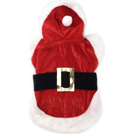 Weihnachtsmann-Hundekostüm, Baumwoll-Haustierkleidung, Wintermantel mit Kapuze