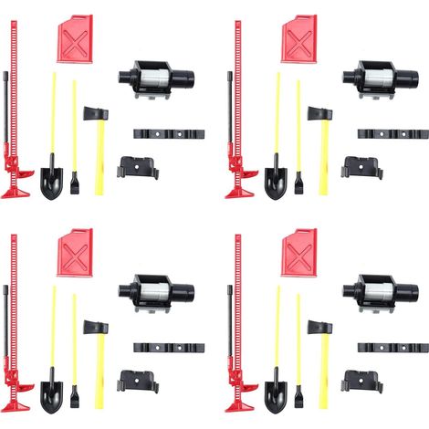 4 Set Bagage Rack Treuil Pelle Réservoir de Carburant Décoration pour Rc ModèLe Voitures Pièces de Rechange Simulation Escalade de Voiture Scx10 D90 (1/5)