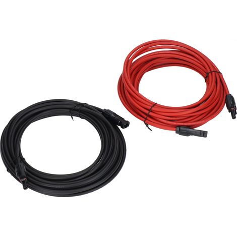 Câble de Jonction Solaire 10m 6mm² Rouge-Noir pour Installation Photovoltaïque Haute Tension 1000V (1/5)