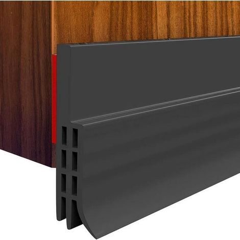 Joint de porte universel noir, bas de porte insonorisant et coupe-vent, pour intérieur et extérieur (1/5)
