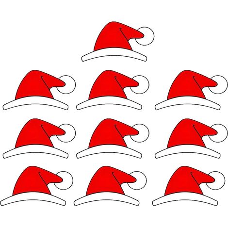 Autocollants festifs en forme de chapeau de Père Noël pour voiture, décoration sur le thème de Noël, imperméable, résistant au soleil pour les vacances (1/5)