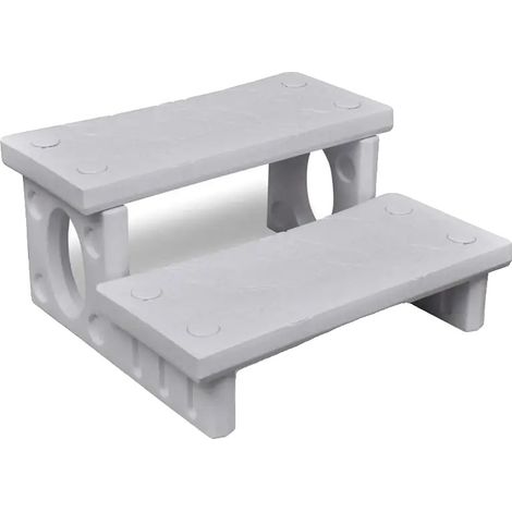 Marches de bain à remous, Design antidérapant, Assemblage facile, Blanc (1/2)
