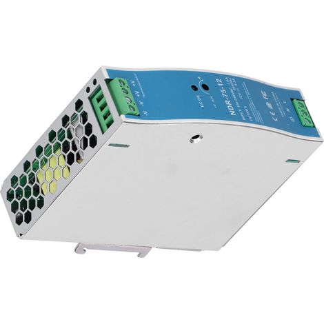 Alimentation sur rail industrielle NDR-75-12, 6,3 A, 75,6 W, avec protection contre les surcharges, 100-240 V CA (1/5)