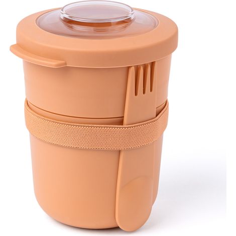 Contenitore per yogurt 2 in 1 Amuse con posate - Arancione