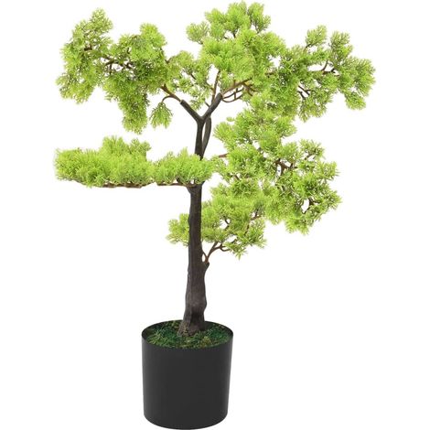 Künstlicher Bonsai Zypresse mit Topf 60 cm Grün