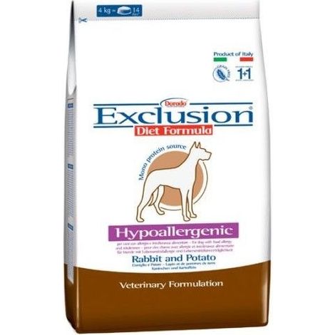 Exclusion Dog Hypoallergenic Adult Small Breeds Coniglio e Patate - Sacco 2 Kg - Cibo Secco Cani (1/2)