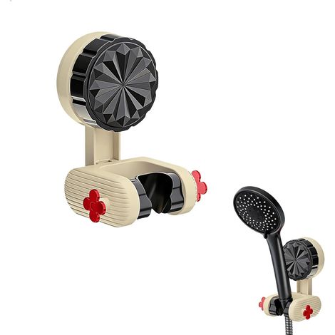 Support de Pommeau de Douche,Support de Douche Murale Universel Réglable avec Crochets des Deux Côtés, pour Salle de Bain, Étanche, Support Mural pour Barre de Douche, Charge Maximale 3 kg (1/5)