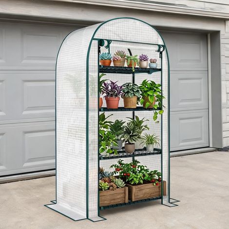 Serre de jardin bianco en acciaio PE 80 x 50 x 160 cm (1/5)