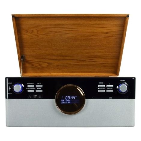 OPTEX Platine Vinyle Vintage Coffret en Bois 7 en 1 Bluetooth (1/5)