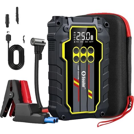 Démarreur de voiture, capacité de 10000mAh, compresseur d'air de 150PSI, Kit Tout-en-Un (1/2)