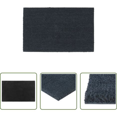 vidaXL Tapis en fibre de coco - Tapis de porte gris foncé 50x80 cm fibre de coco touffeté (1/5)