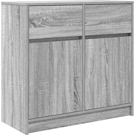 Maison Exclusive - Aparador con cajón gris Sonoma 80x34x76 cm mad (1/5)